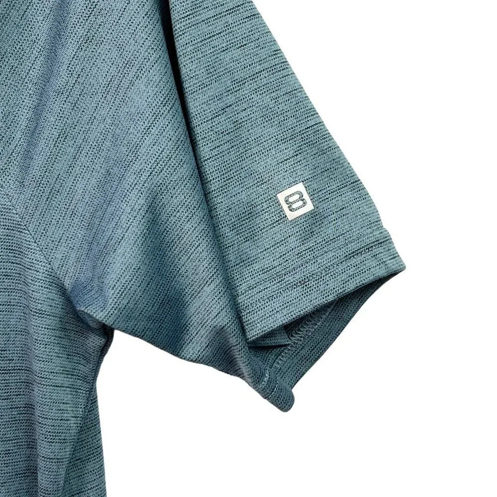 Layer 8 Men's Qwick-Dry Short Sleeve Hooded T-shirt Blue Grey Size M Medium - Picture 5 of 7